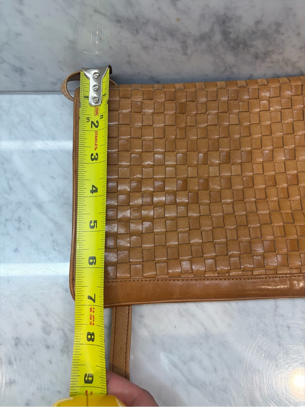 Vintage Bloomingdale’s Made in Italy Woven Leather Shoulder Bag Clutch - Picture 11 of 11